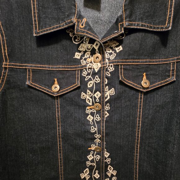 GREAT CAVALIER Women's Vintage Bedazzled Denim L/S Jacket - Size Medium - Picture 13 of 15